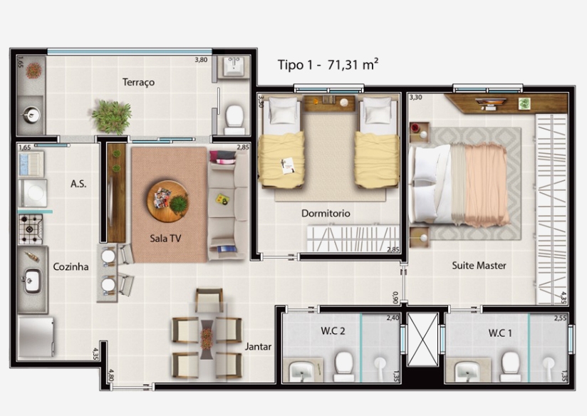 Apartamento à venda com 2 quartos, 71m² - Foto 18