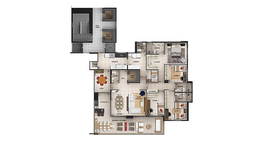 Apartamento à venda com 3 quartos, 200m² - Foto 33