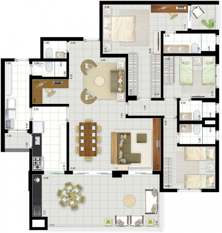 Apartamento à venda com 3 quartos, 158m² - Foto 9