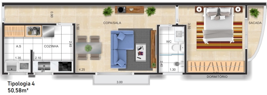 Apartamento à venda com 1 quarto, 50m² - Foto 11