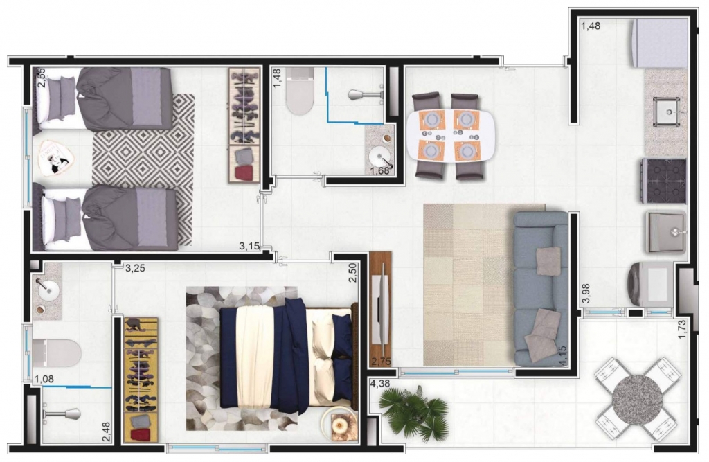 Apartamento à venda com 2 quartos, 52m² - Foto 6