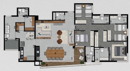 Apartamento à venda com 3 quartos, 170m² - Foto 6