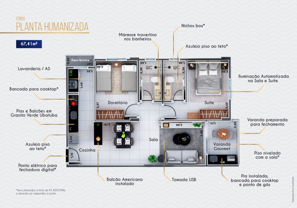 Apartamento à venda com 2 quartos, 67m² - Foto 10