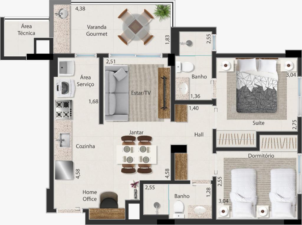 Apartamento à venda com 2 quartos, 73m² - Foto 7