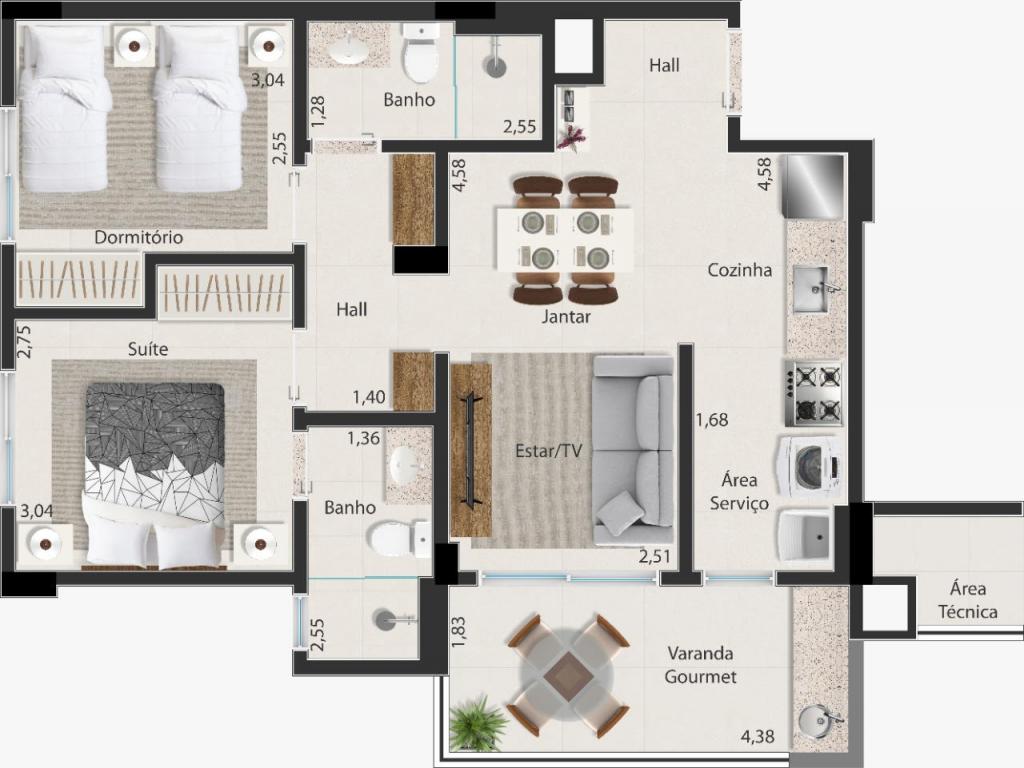 Apartamento à venda com 2 quartos, 73m² - Foto 10