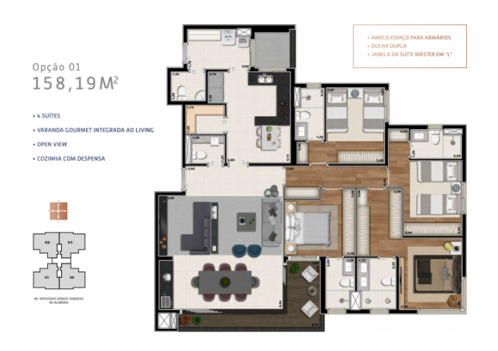 Apartamento à venda com 4 quartos, 158m² - Foto 16