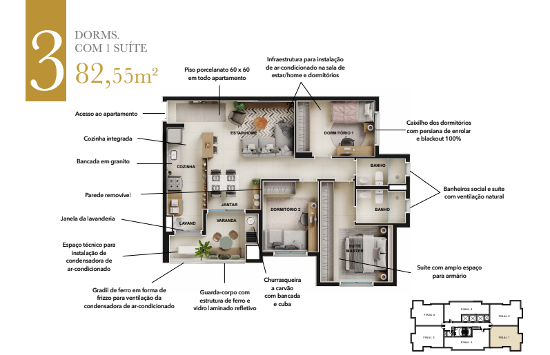 Apartamento à venda com 3 quartos, 82m² - Foto 24