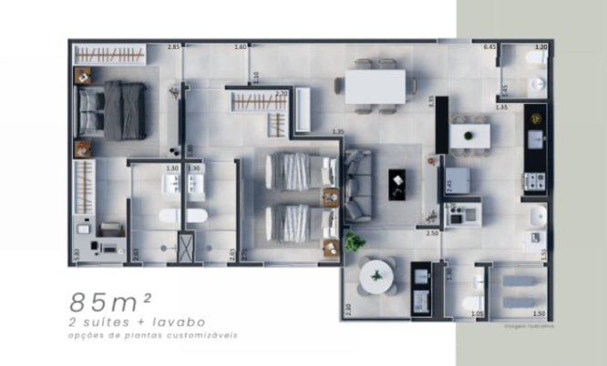 Apartamento à venda com 2 quartos, 85m² - Foto 11