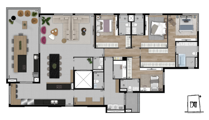 Apartamento à venda com 3 quartos, 254m² - Foto 15