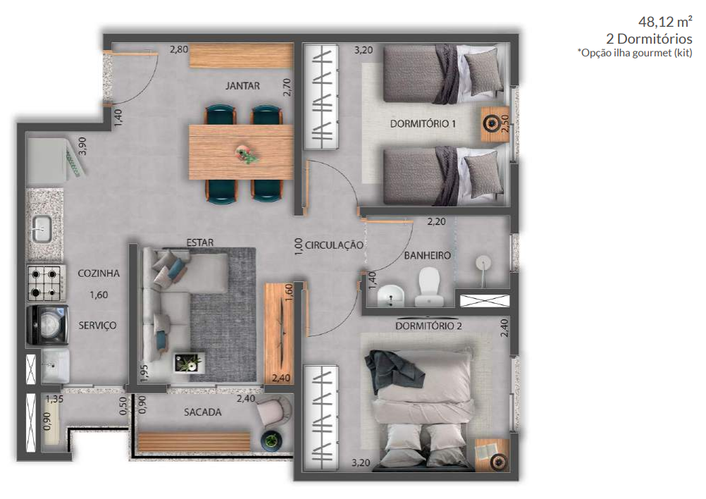 Apartamento à venda com 2 quartos, 48m² - Foto 30