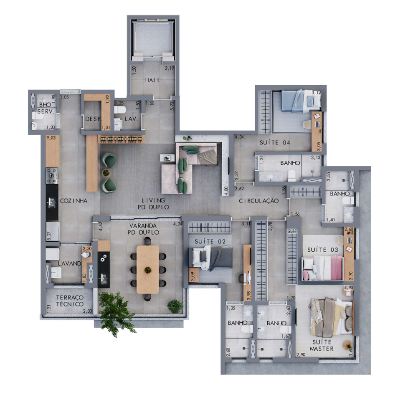 Apartamento à venda com 4 quartos, 179m² - Foto 3