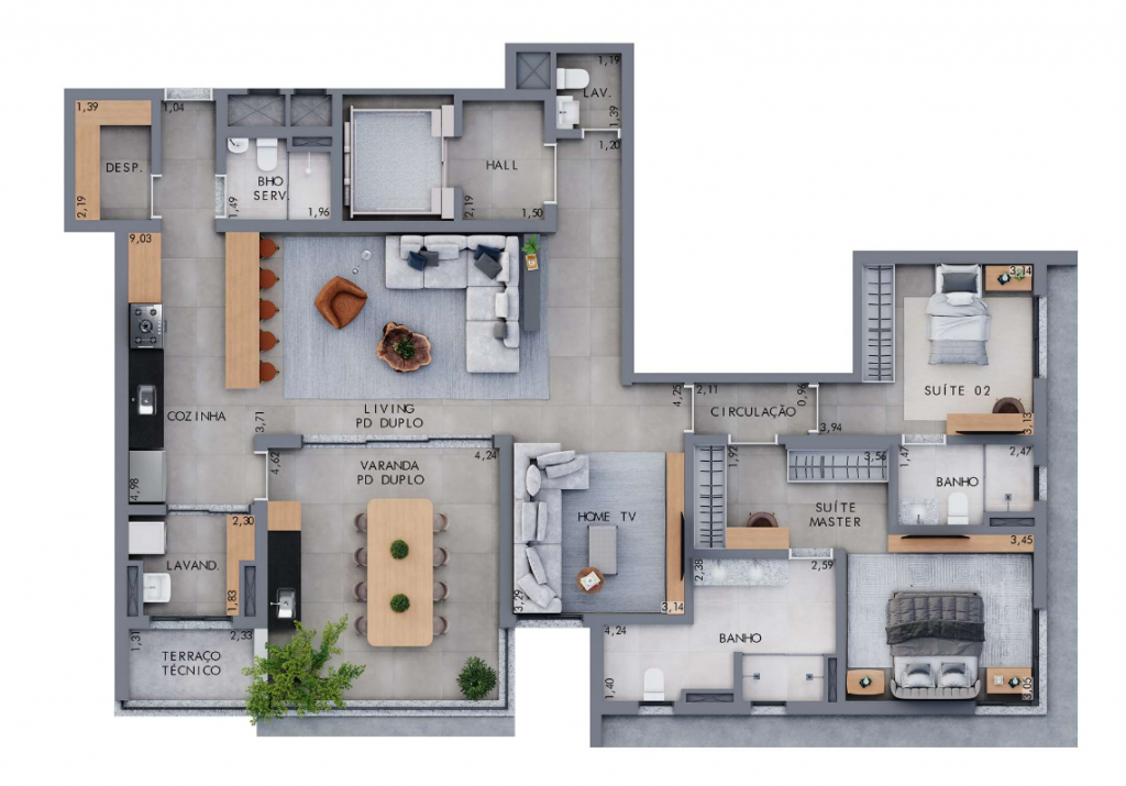 Apartamento à venda com 3 quartos, 156m² - Foto 4