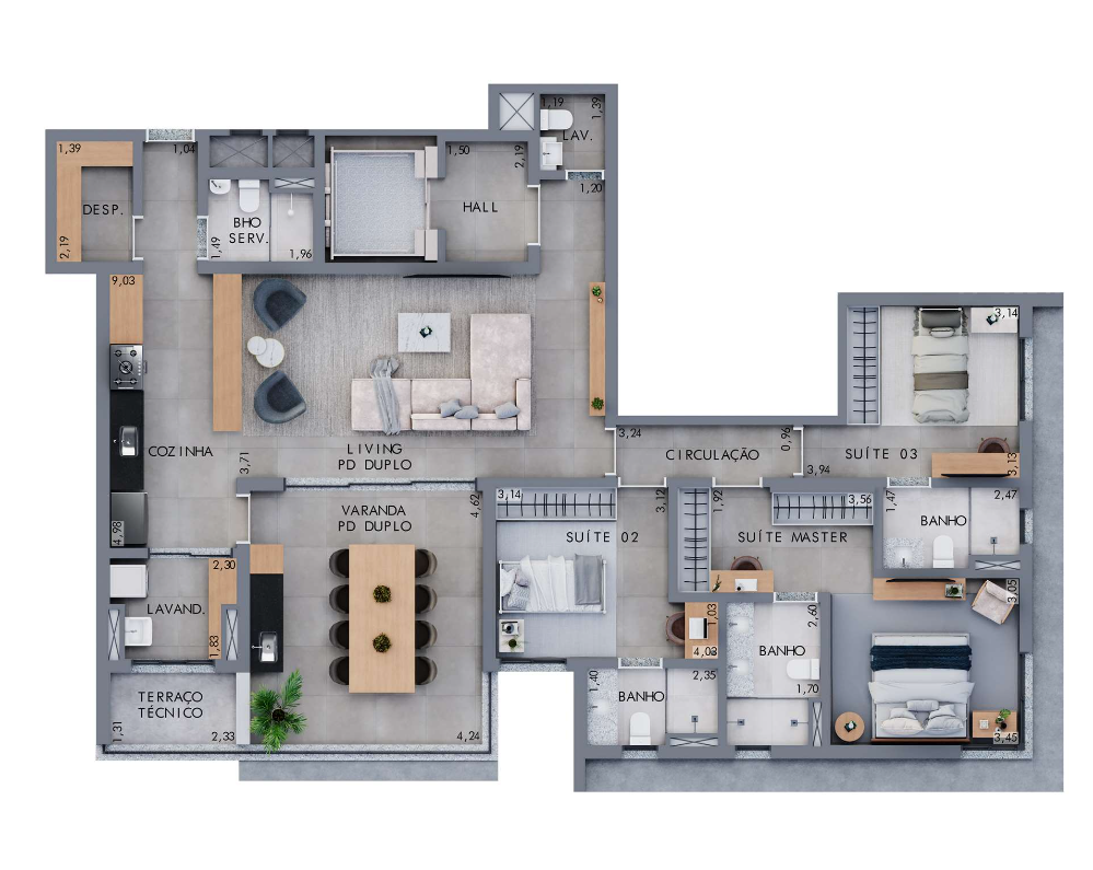 Apartamento à venda com 3 quartos, 156m² - Foto 5