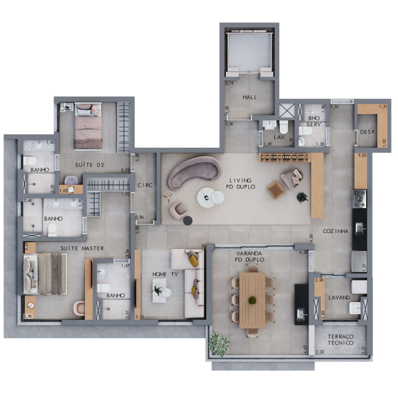 Apartamento à venda com 3 quartos, 156m² - Foto 7