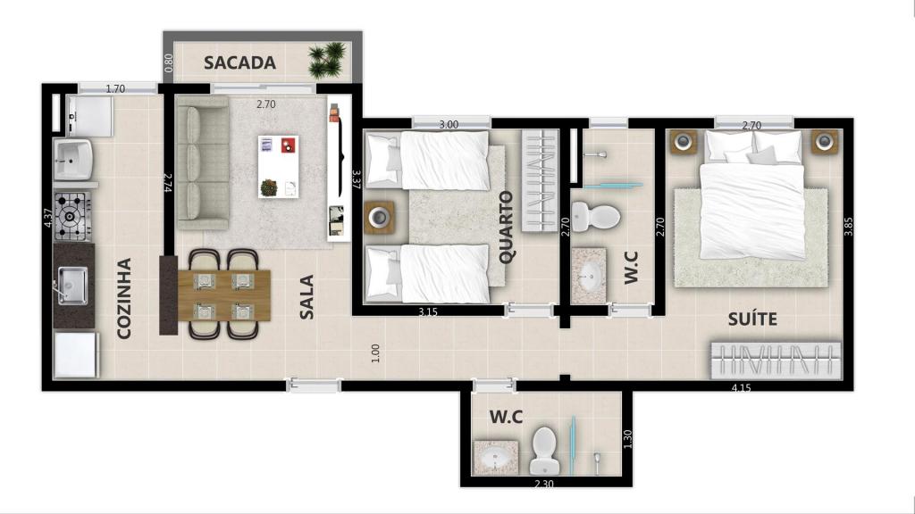 Apartamento à venda com 2 quartos, 61m² - Foto 12