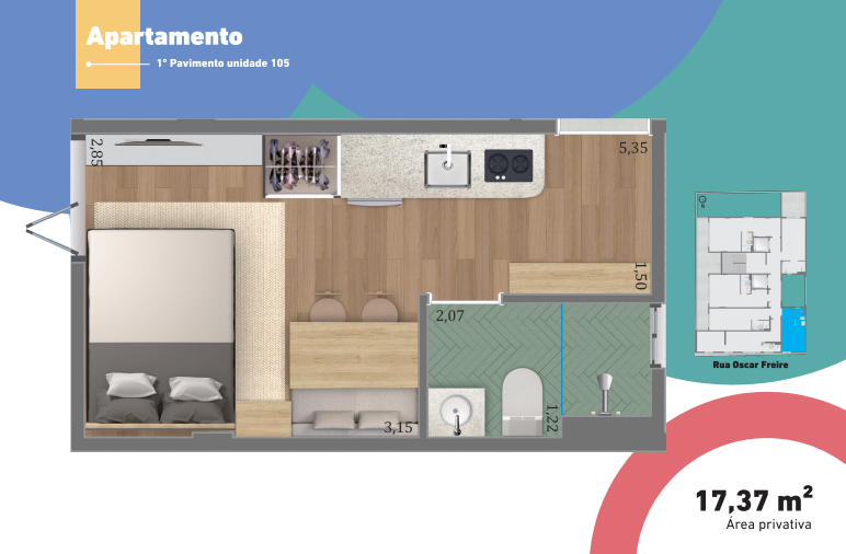 Apartamento, 1 quarto, 17 m² - Foto 9