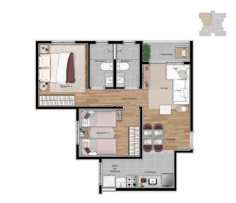 Apartamento à venda com 2 quartos, 60m² - Foto 6