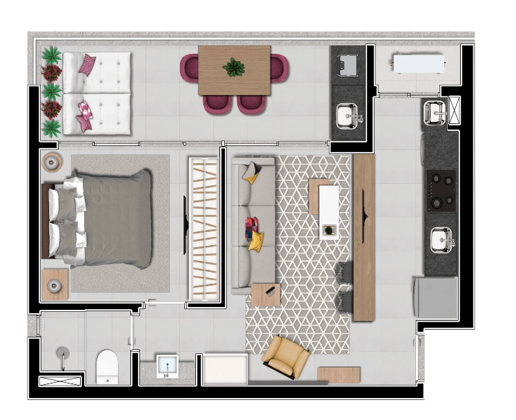 Apartamento à venda com 1 quarto, 49m² - Foto 8