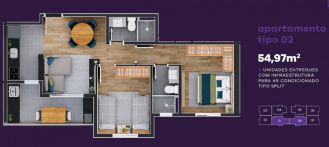 Apartamento à venda com 2 quartos, 54m² - Foto 6