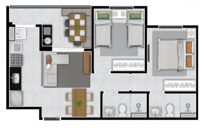 Apartamento à venda com 2 quartos, 54m² - Foto 7