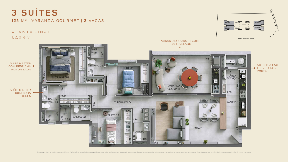 Apartamento à venda com 3 quartos, 123m² - Foto 4