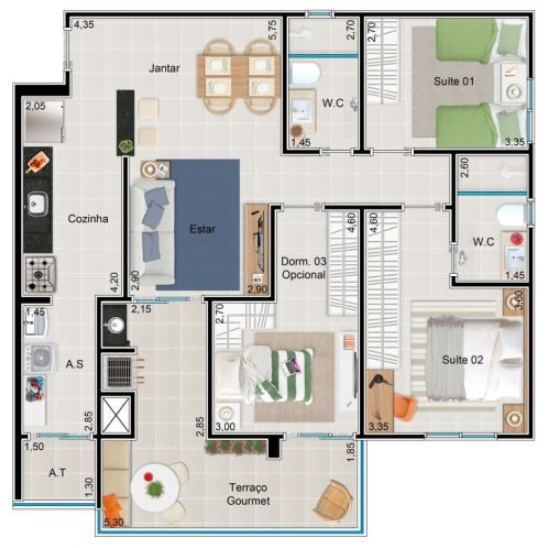 Apartamento à venda com 3 quartos, 107m² - Foto 8