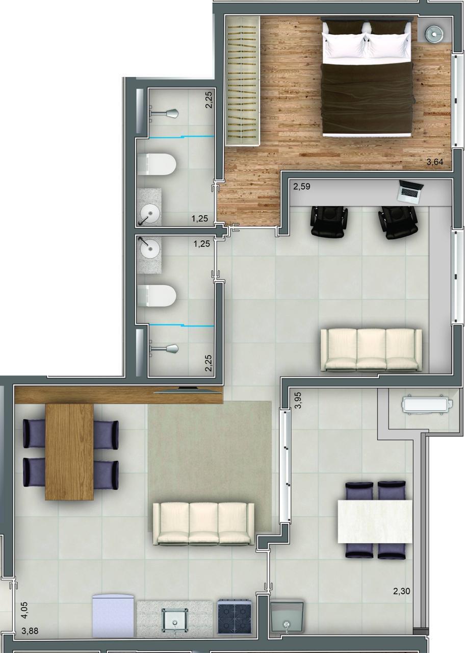 Apartamento à venda com 1 quarto, 62m² - Foto 20