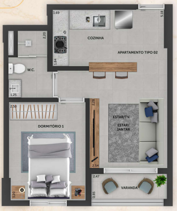 Apartamento à venda com 1 quarto, 34m² - Foto 11