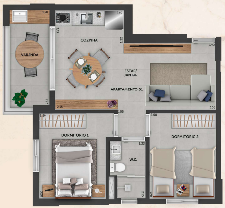 Apartamento à venda com 2 quartos, 51m² - Foto 13