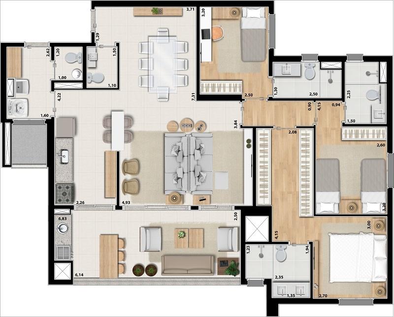 Apartamento à venda com 3 quartos, 130m² - Foto 23