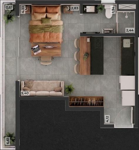 Apartamento, 1 quarto, 34 m² - Foto 9